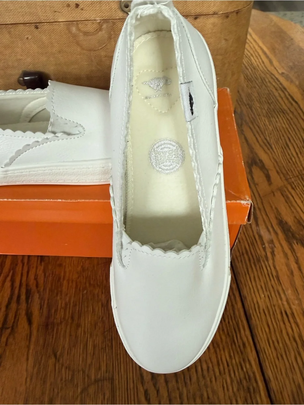 Rocket Dog White Scalloped Edge Slip-On Sneakers